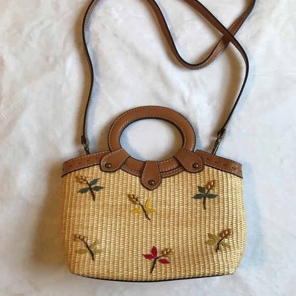 fossil basket weave bag